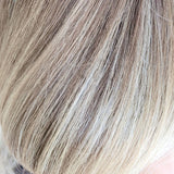 Close-up of brown and blonde hair