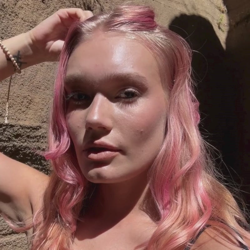 woman with pink hair